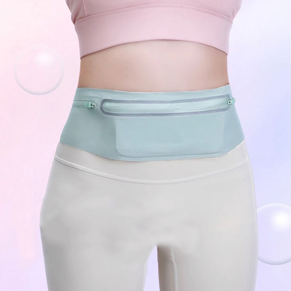Riñonera deportiva impermeable con tira reflectante, bolsa ajustable para teléfono para deportes al aire libre, riñonera ultrafina con múltiples bolsillos para correr