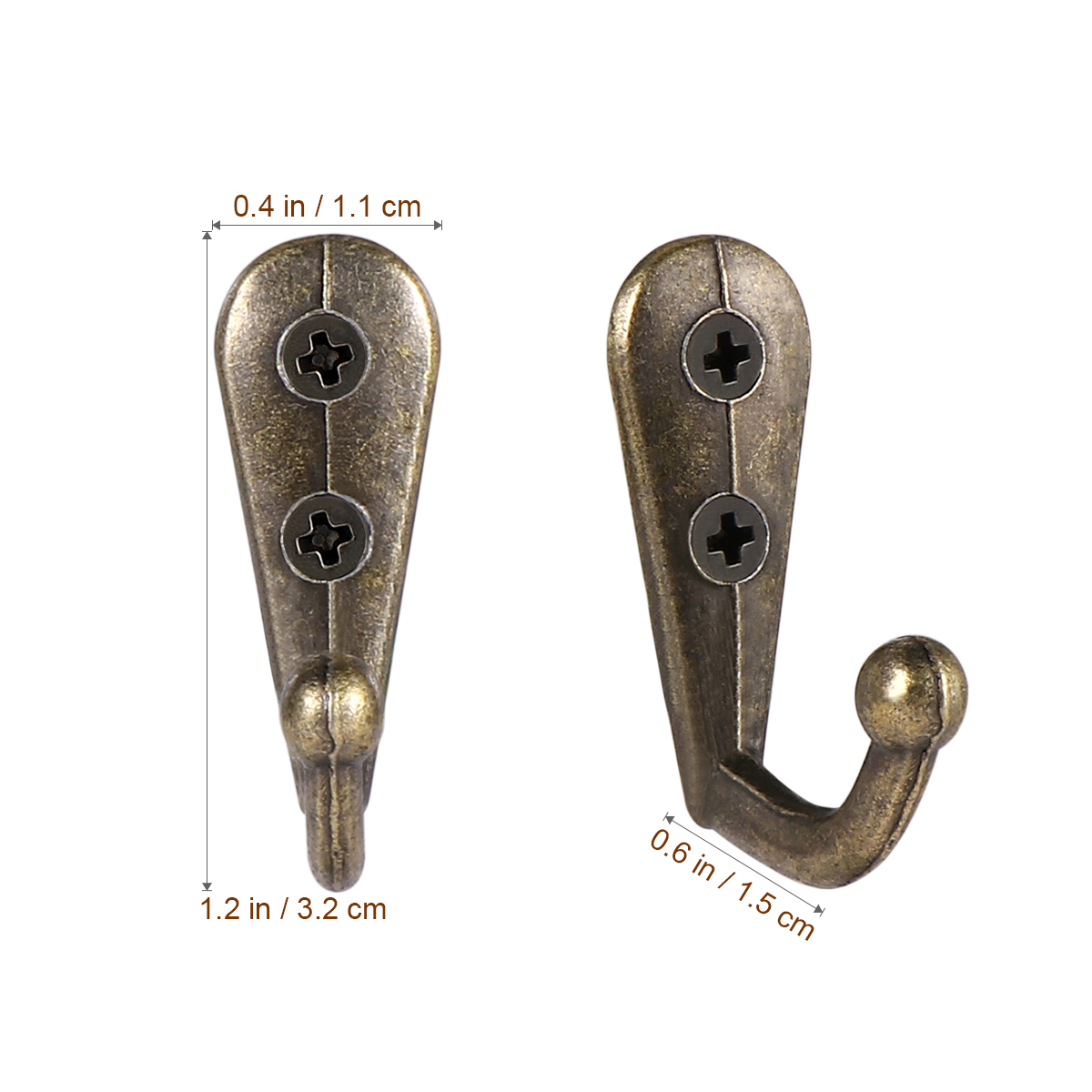 10pcs ganci in bronzo antico appendiabiti da parete in lega di zinco appendiabiti da parete appendiabiti da parete appendiabiti antichi ganci per asciugamani