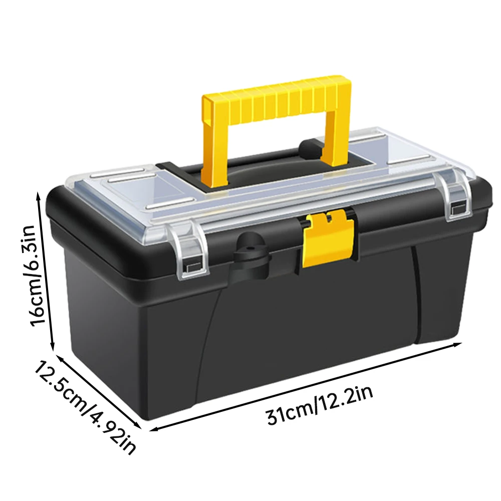 12 Inch Hardware Toolbox Electrical Maintenance Tool Storage Box Plastic Suitcase Electrician Carpenter Drill Storage Case