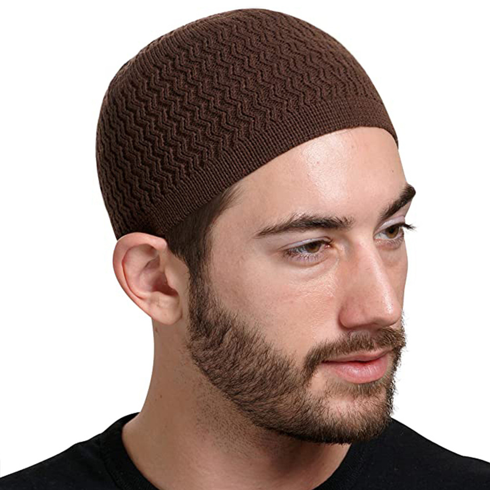Gorros de oración musulmanes de punto para hombre, gorros Unisex, gorro cálido islámico de Ramadán judío Kippah para hombre, gorros para la cabeza