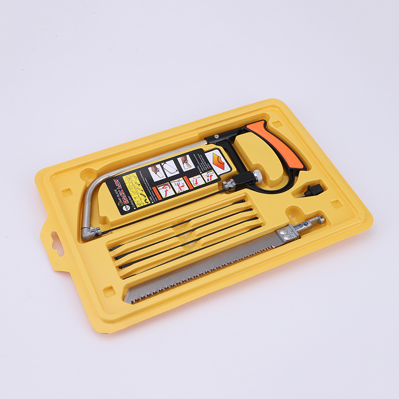 Sierra 8 en 1 multiusos, sierra de acero DIY, Kit de sierra de vidrio para madera y Metal, 6 hojas, herramienta de Hobby para carpintería, modelo metalúrgico