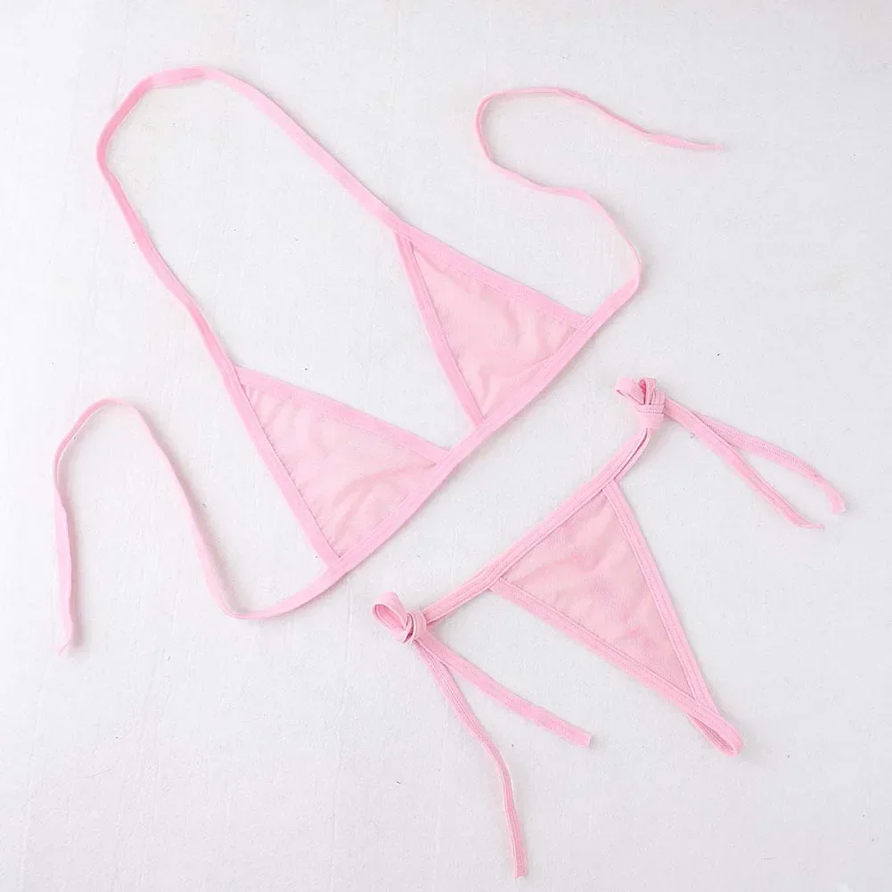 Femmes Sexy Lingerie maillot de bain Bikini 2 pièces soutien-gorge avec cravate côté string maillots de bain maillot de bain Microbikini maillot de bain