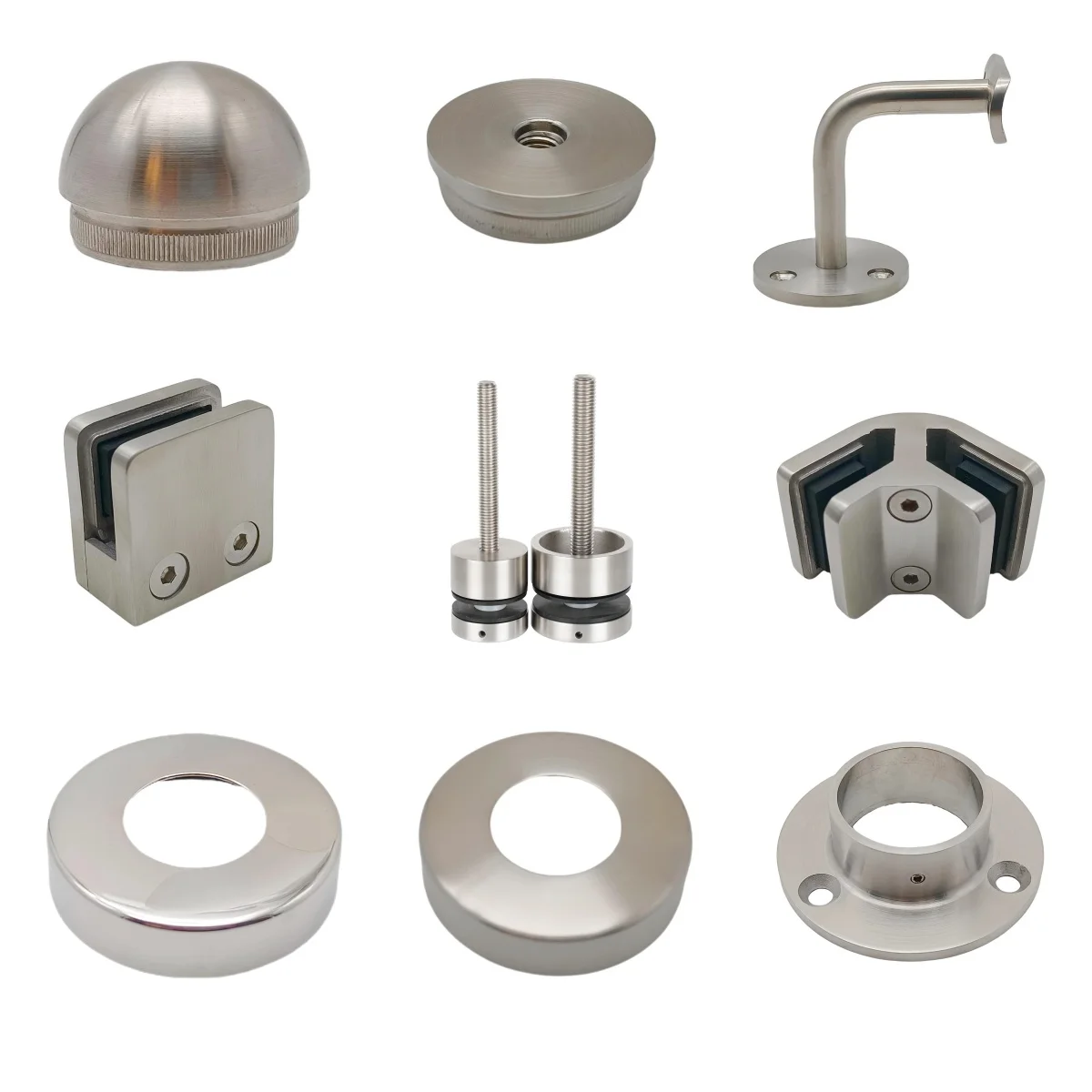 Highco-cast 304 aço inoxidável 42.4mm e 48.3m escada corrimão acessórios varanda corrimão de vidro