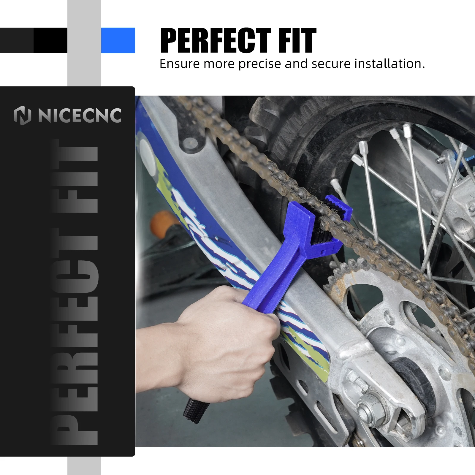 Xích Xe Máy Gear Bụi Bẩn Làm Sạch Bàn Chải Dành Cho Xe Yamaha YZF FZ6 R1 R3 R6 R15 R25 MT07 MT09 XSR700 900 MT03 MT10