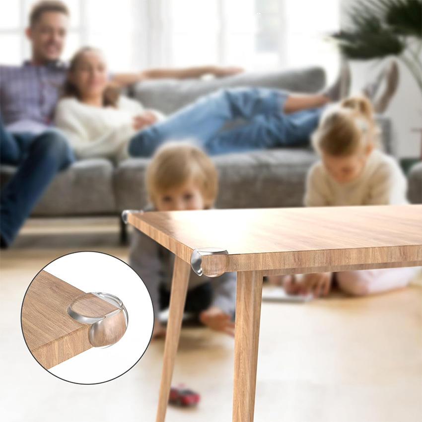 4/8 Stück sichere transparente Eckenschutz, transparente Tischkantenschutz, Protektoren für Möbelschränke gegen scharfe Ecken