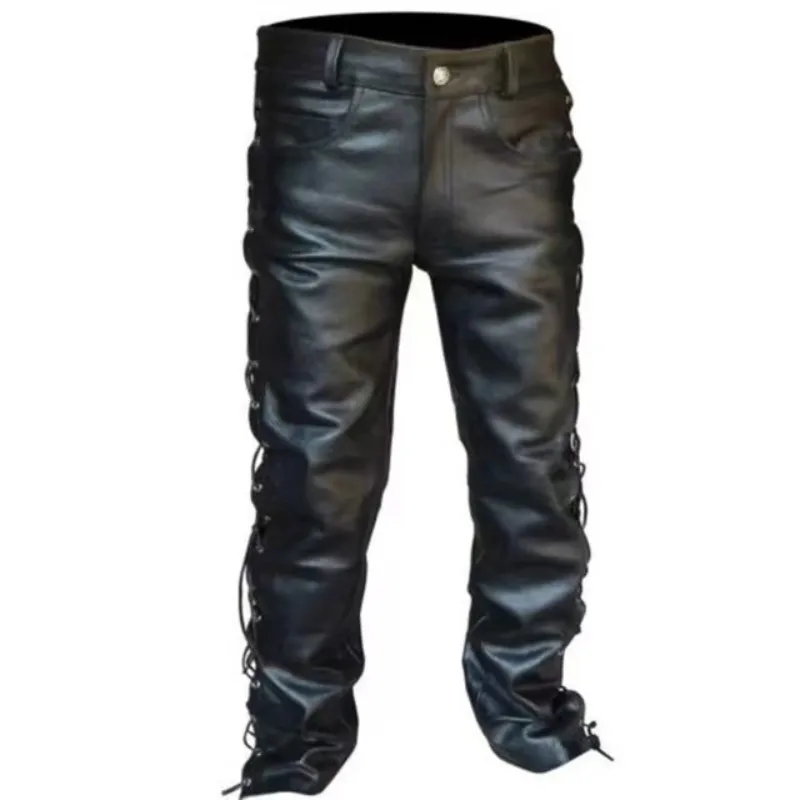 Neue erwachsene Herren Gothic mittelalterliche Hose Retro Renaissance Wikinger Kleidung Lederhose Plus Size