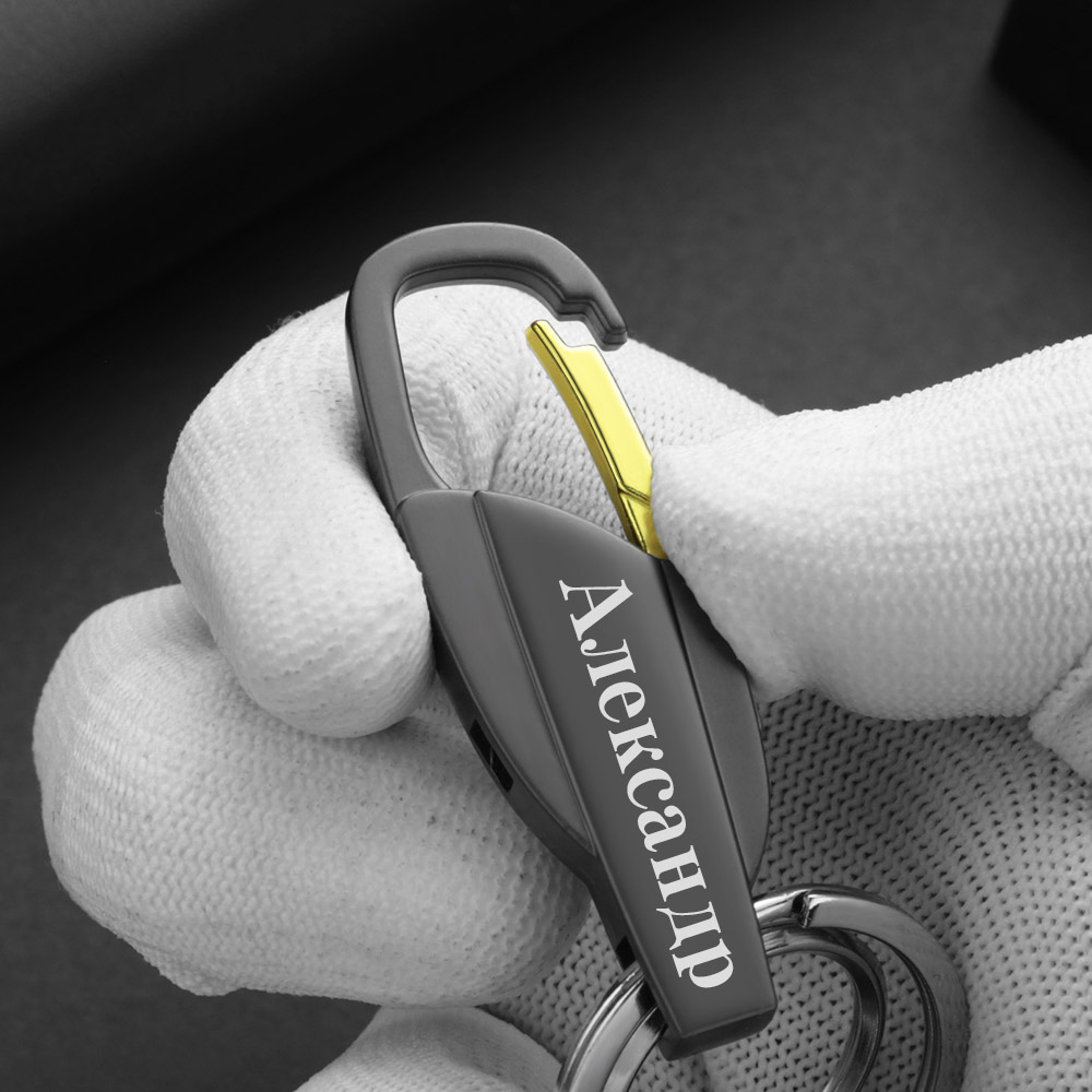 パーソナライズされたレタリングキーホルダー男性キーチェーンキーリング腰掛けキーホルダー車のプレート番号ロゴ抗紛失キーリング K372B