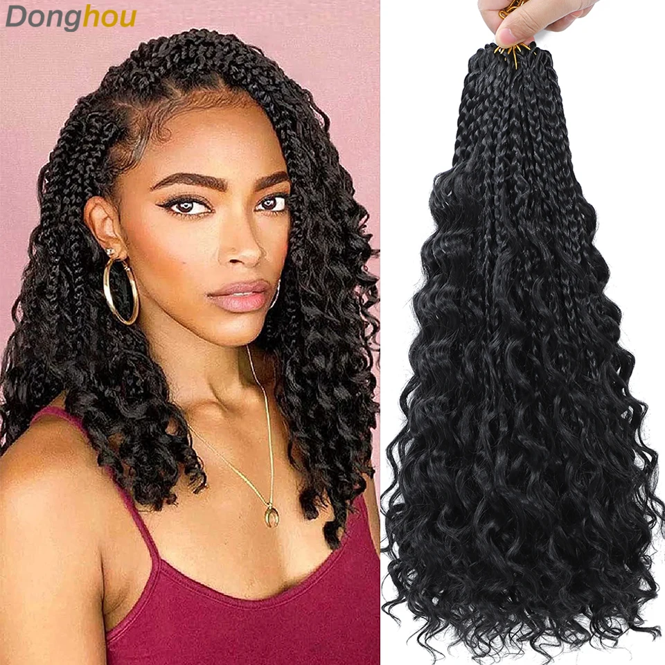 1–6 Packungen Ombre Box Braids Häkelzöpfe Lockige Enden 1B 30 27 613 Bug 10 Farben Goddess Box Braids Häkelhaar 16 Stränge/Packung