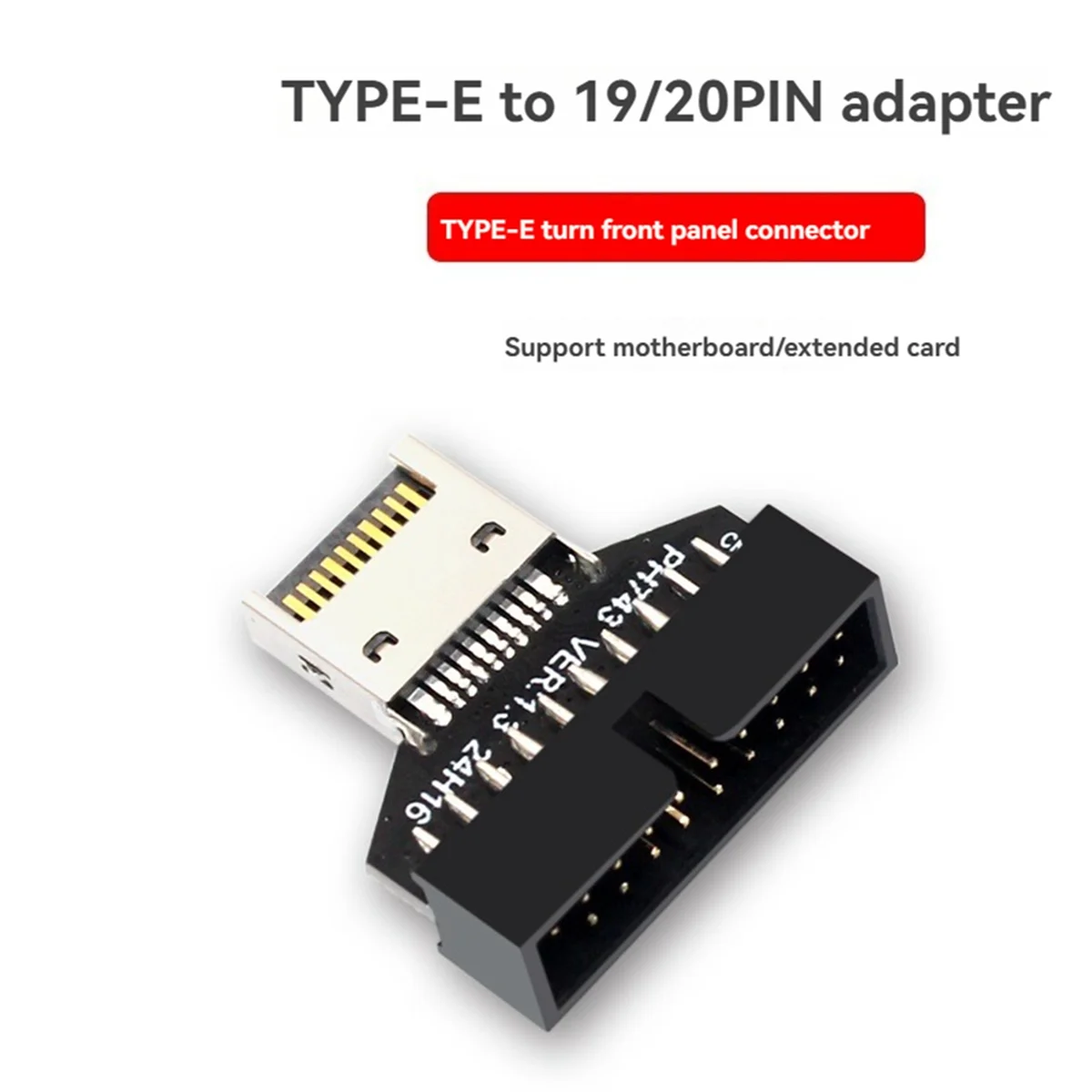 Newest USB3.2 Type-E 20Pin to USB 19P Chassis Front USB Type A Type C Extension Adapter for Desktop Motherboard