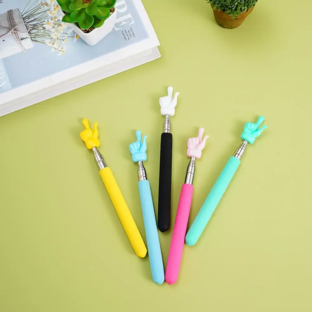 Retractable Teacher Pointer Finger Design StainlessSteel Telescopic School Teaching Pointer Stick Teacher Supplies For Classroom