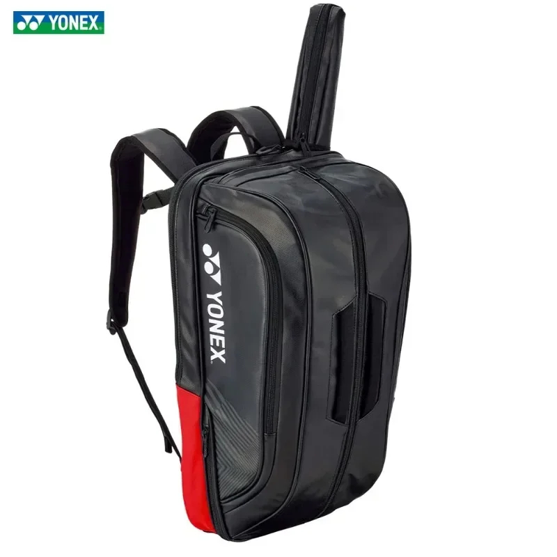 YONEX-Bolsa de bádminton de alta calidad, raqueta de tenis deportiva de cuero, mochila de hombro, multifuncional, máxima capacidad, raqueta de 6 piezas