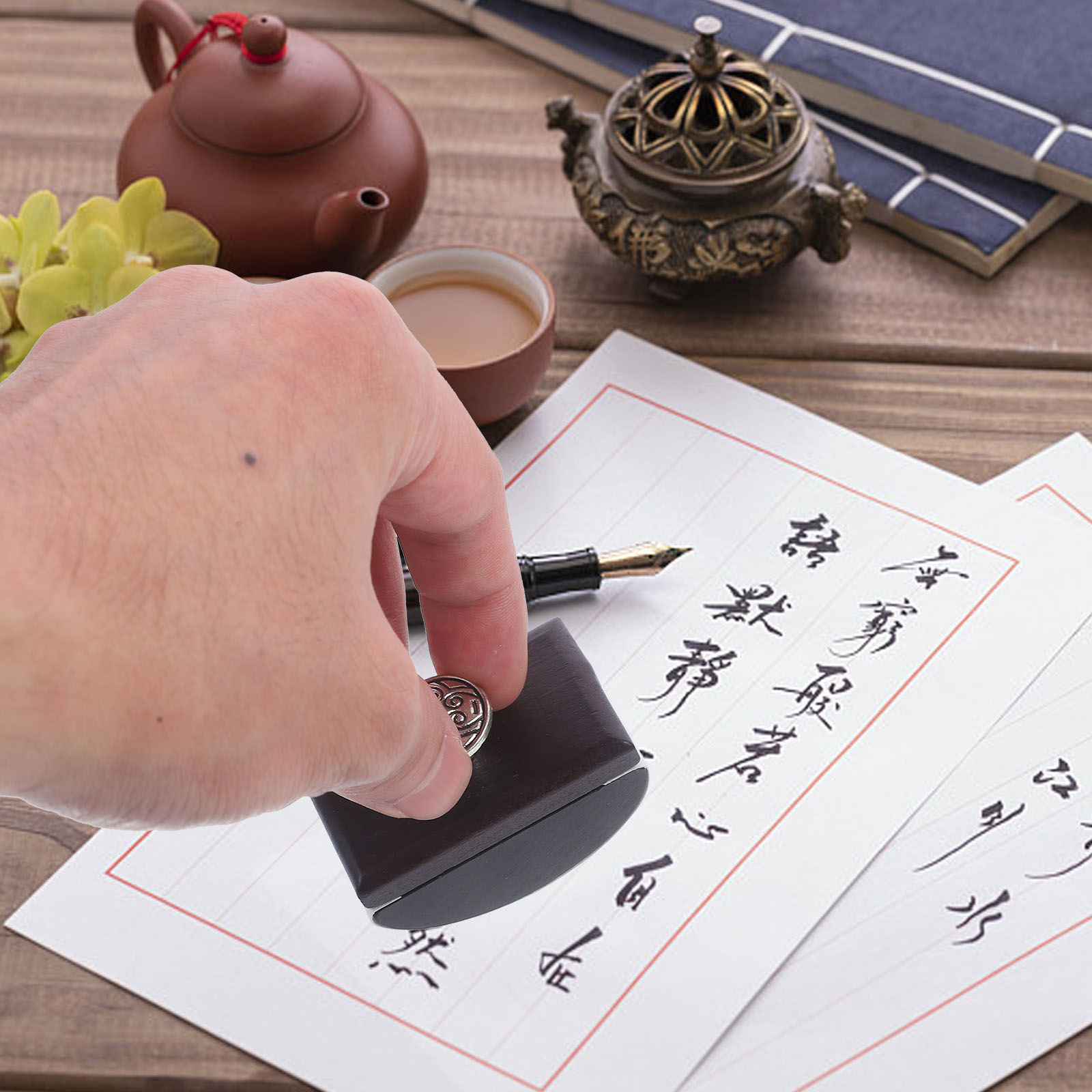 Rocker Ink Absorber Holzblotter für Stift-Schreibbrunnen, tragbar, nützlich aus Holz