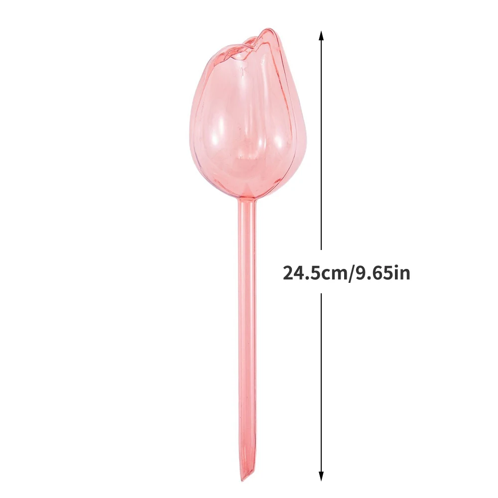 Sfere per irrigazione per piante da giardino con tulipano rosa, adatte per piante da interno ed esterno, gocciolatori automatici per piante e irrigazione automatica