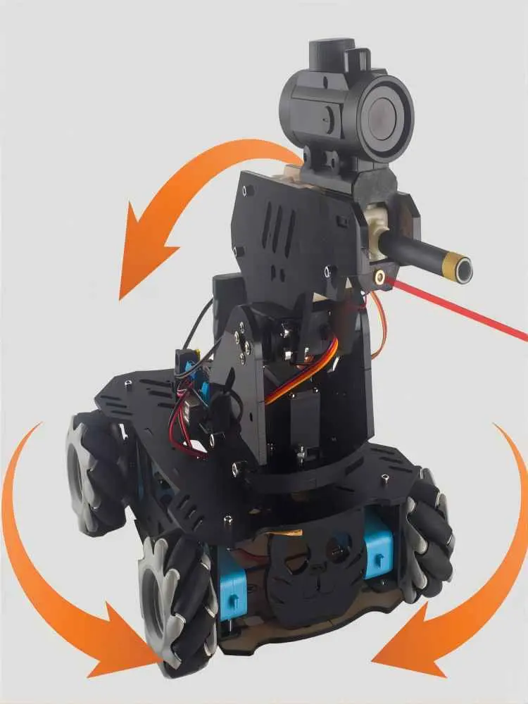 RC Tank Mechanical Wheel Robot Battle Chassis With Laser Head Gun Car for Arduino Robot DIY Kit Project Programmable Robot Kit