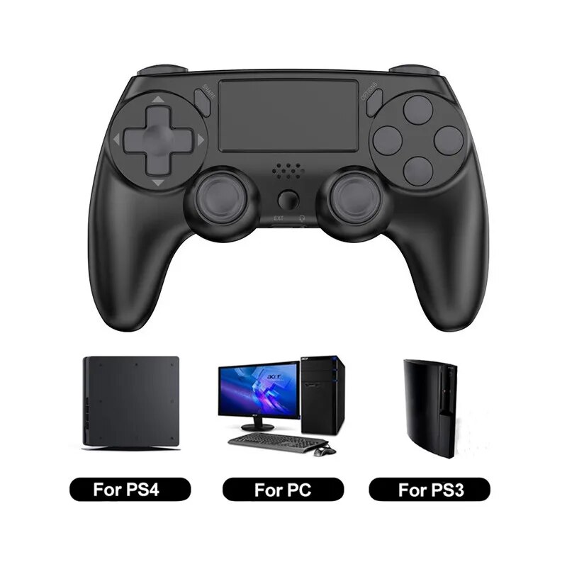 GAMINJA-Gamepad sem fio com giroscópios de 6 eixos, vibração dupla, controlador de jogos para PS4, PS3, console de jogos, Windows 7, 8, 10, PC Joystick