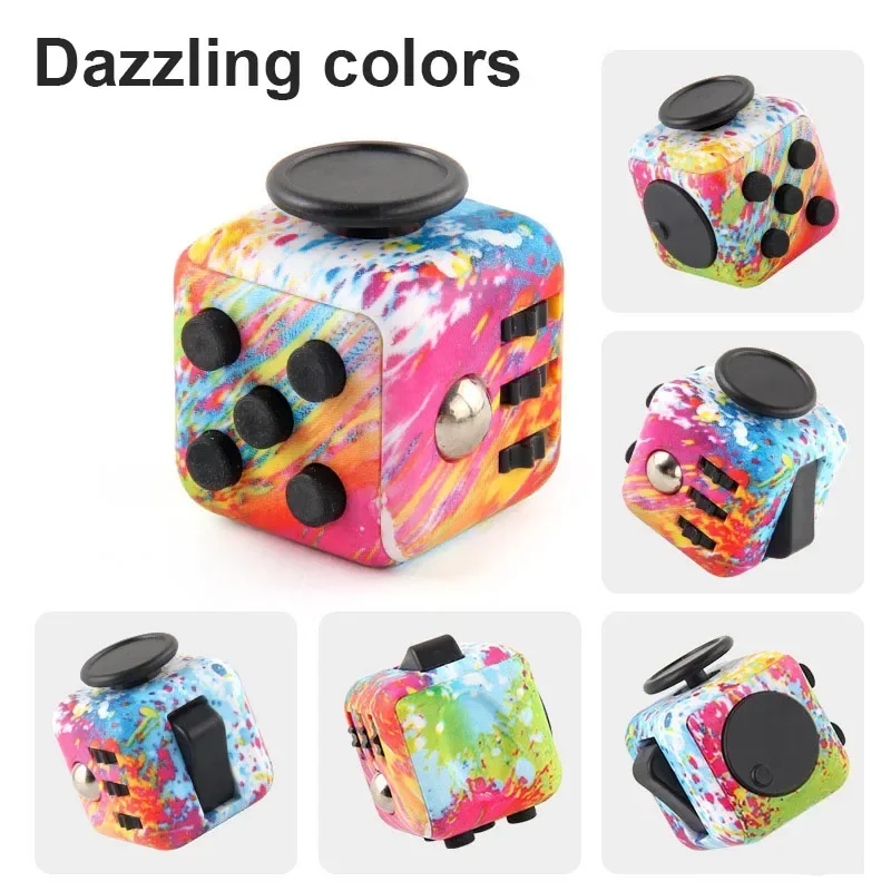 สีทึบ Fidget Decompression ลูกเต๋าสําหรับปล่อยความเครียดออทิสติกความวิตกกังวลบรรเทาเด็กผู้ใหญ่ความเครียดบรรเทา Anti-Stress ปลายนิ้ว