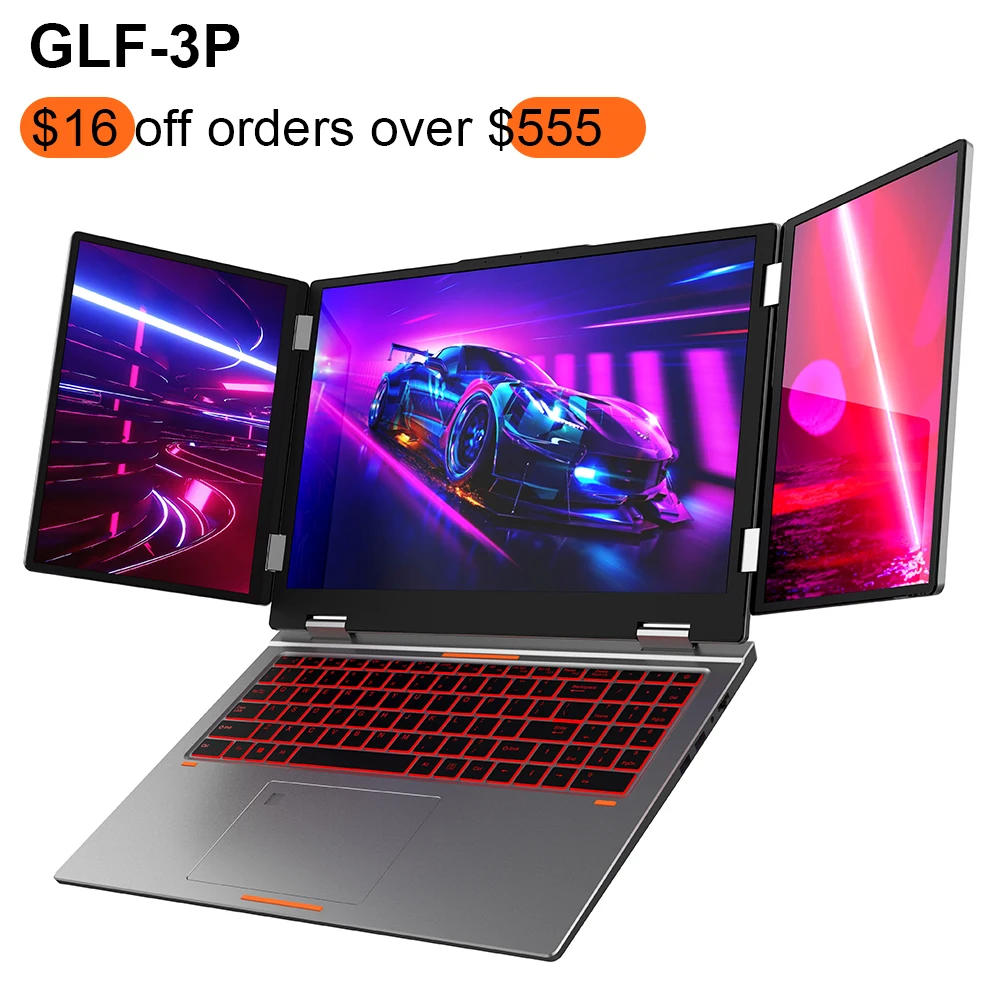 NIEUWE Triple Screen Gaming Laptop 16 + 10.5 + 10.5 inch Intel Core i7 1260 P 64 GB RAM 2 TB Zakelijke Computer RJ45 vingerafdruk + gezicht