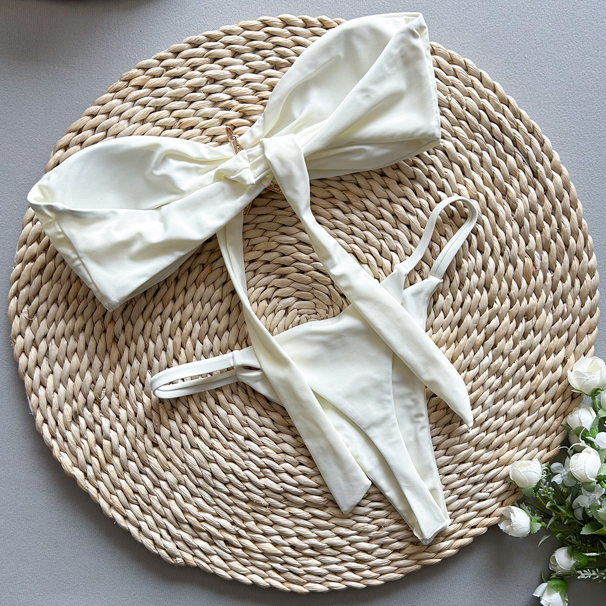 Sexy damesbikini effen kleur strapless splitzwempak