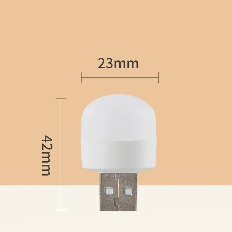 50/1szt Mini lampka nocna USB Ciepła biel Ochrona oczu Lampka do czytania książek Wtyczka USB Komputer Mobilne zasilanie Ładowanie Lampka nocna LED
