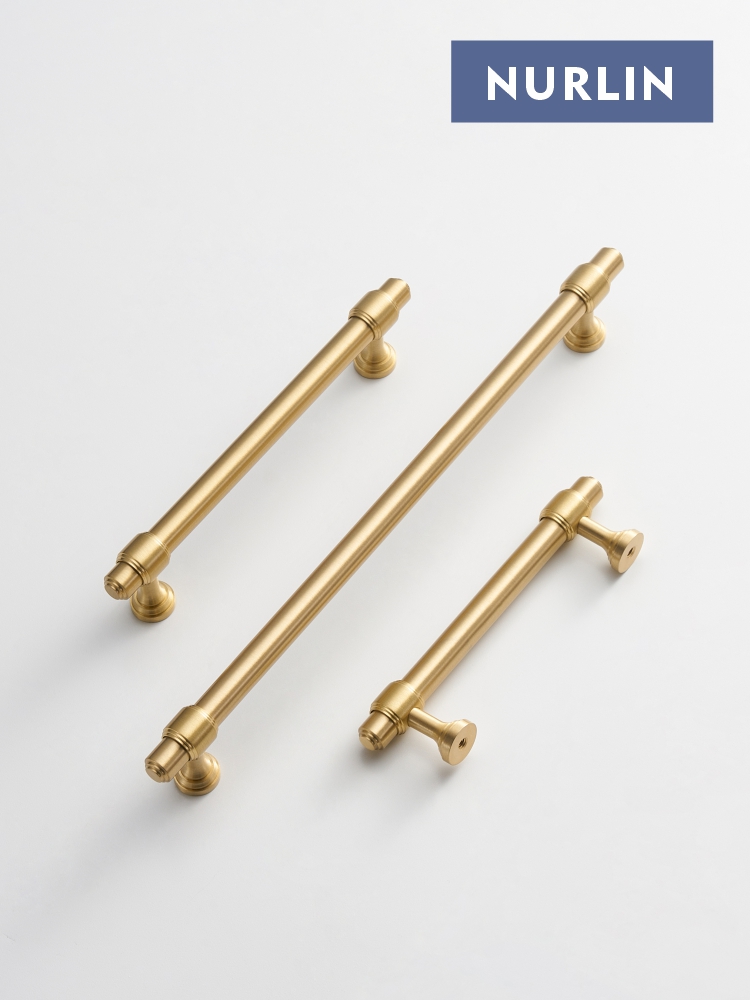 Nurlin, твердая латунь, роскошные ручки для кухонного шкафа во французском стиле, дверные ручки для ящиков шкафа, тбар