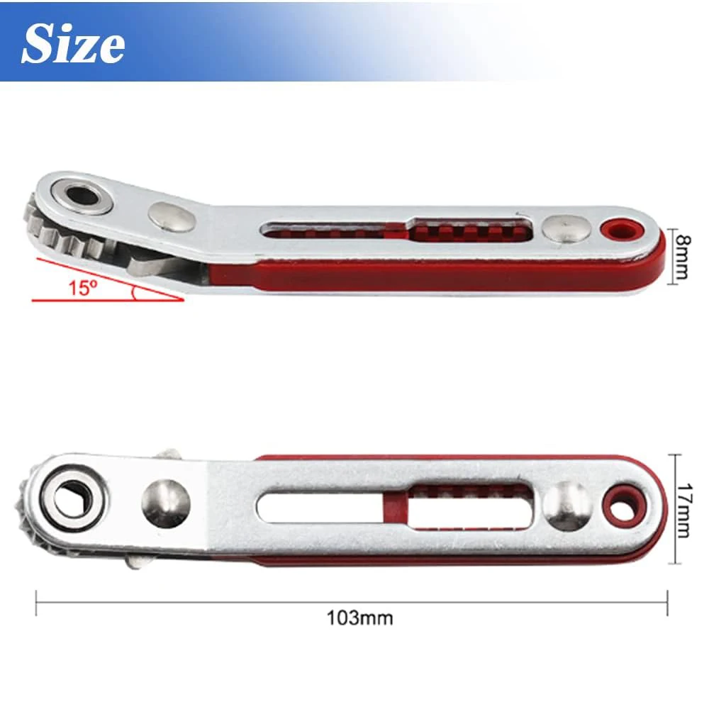 Mini Multi-function Two-way Ratchet Flat Head Elbow Flat Screwdriver Ratchet Wrench Cross-shaped Hexagonal Screwdriver Head Tool