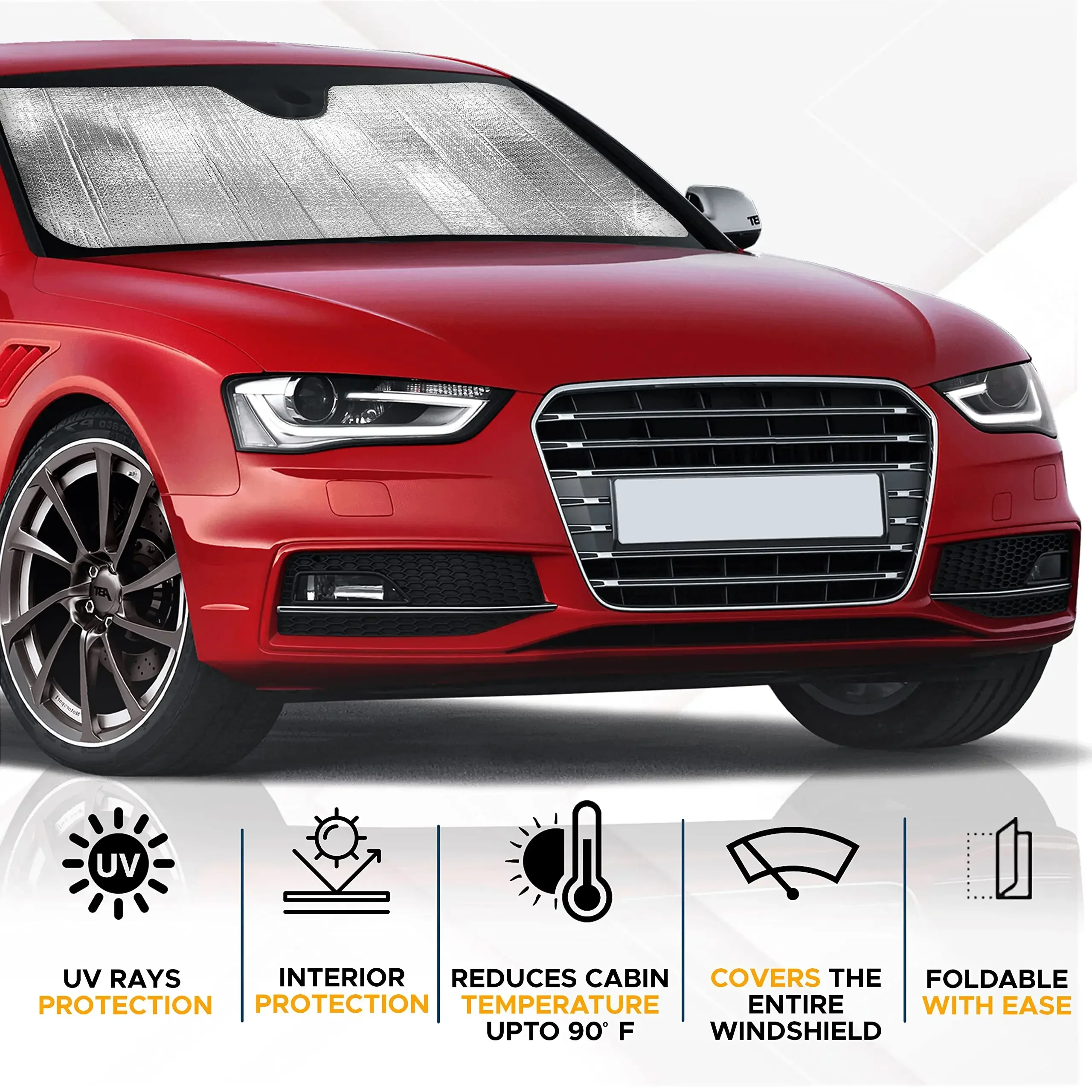 Faltbare universelle Auto Windschutz scheibe Sonnenschutz Abdeckung UV-Schutz beleuchtete Sonnenblende deckt Auto Windschutz scheibe Sonnenschutz