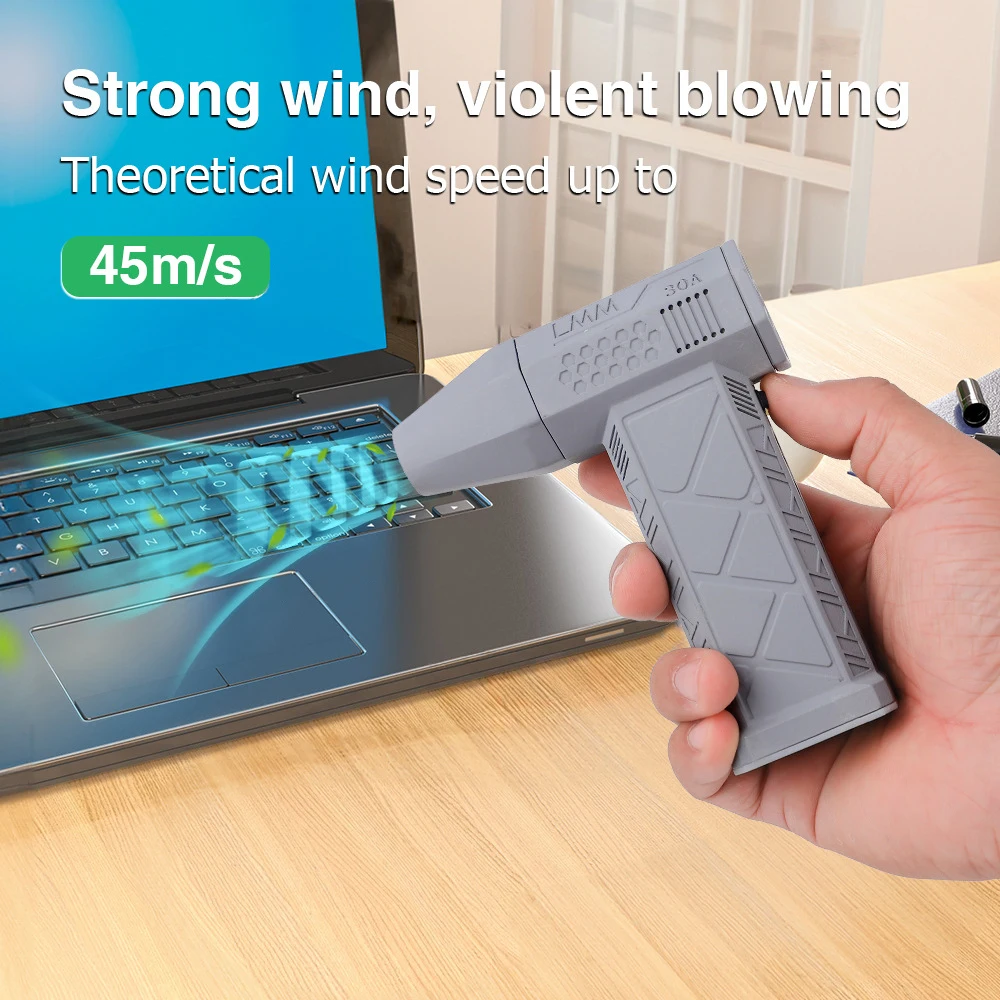 130000 Rpm mini turbo jet ventilador espanador de ar elétrico velocidade do vento ajustável turbo ventilador violento recarregável com luz limpeza do carro