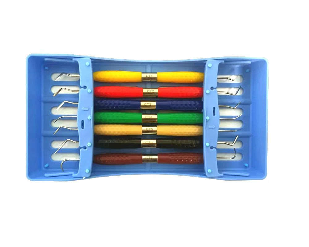 7 ピース/セット歯科用樹脂フィラーセットプラスチックドレッサーシリコーンハンドル審美修復キット樹脂ナイフへらツール