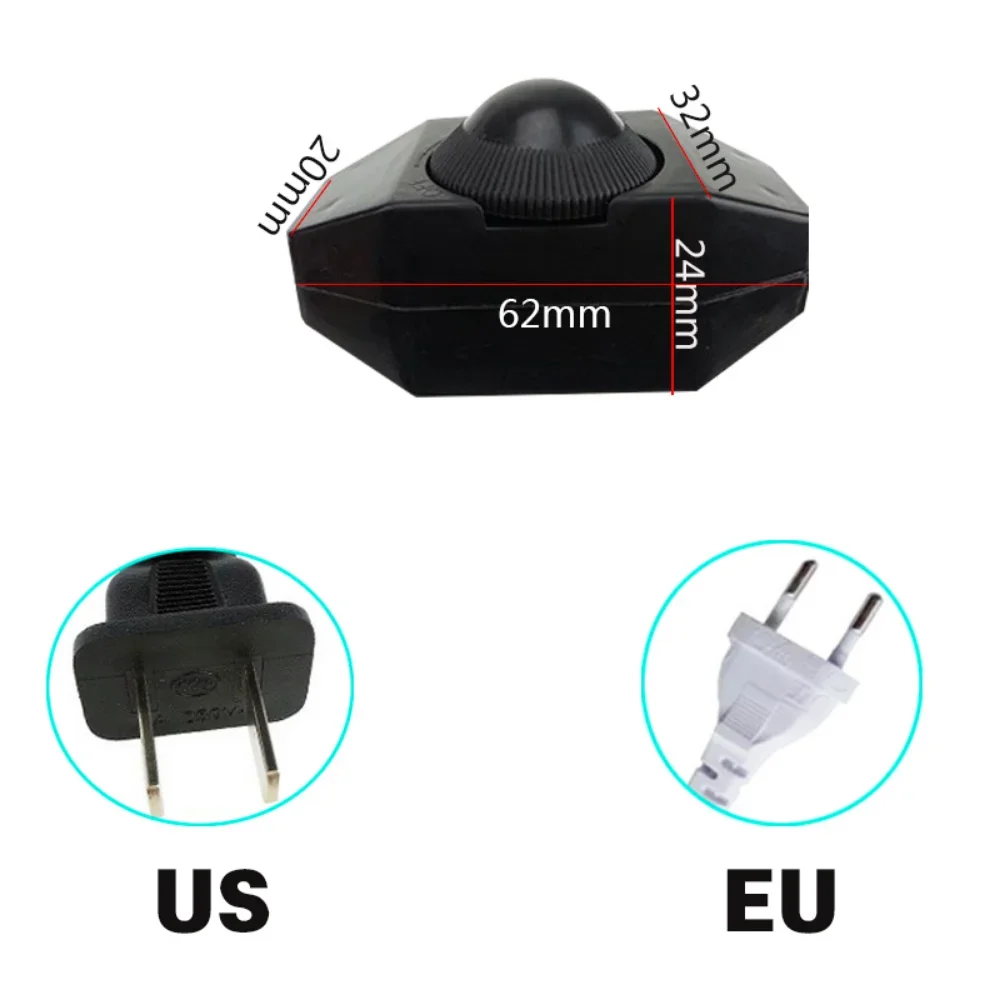 1.8M Spina UE/USA 220V Filo elettrico LED Dimmer Interruttore Cavo Modulatore di luce Linea lampada Dimmer Controller per lampada da tavolo