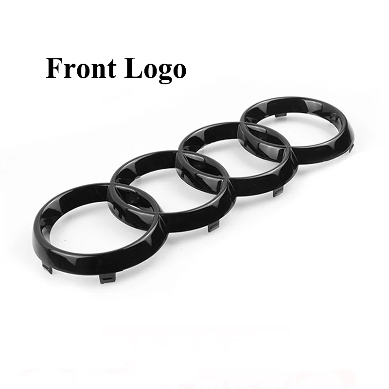 4 anéis logotipo grade dianteira do carro emblema tronco traseiro emblema para audi a1 a2 a3 a4 a5 a6 a7 q2 q3 q4 q5 q7 s3 s4 s5 s6 s7 tt acessórios