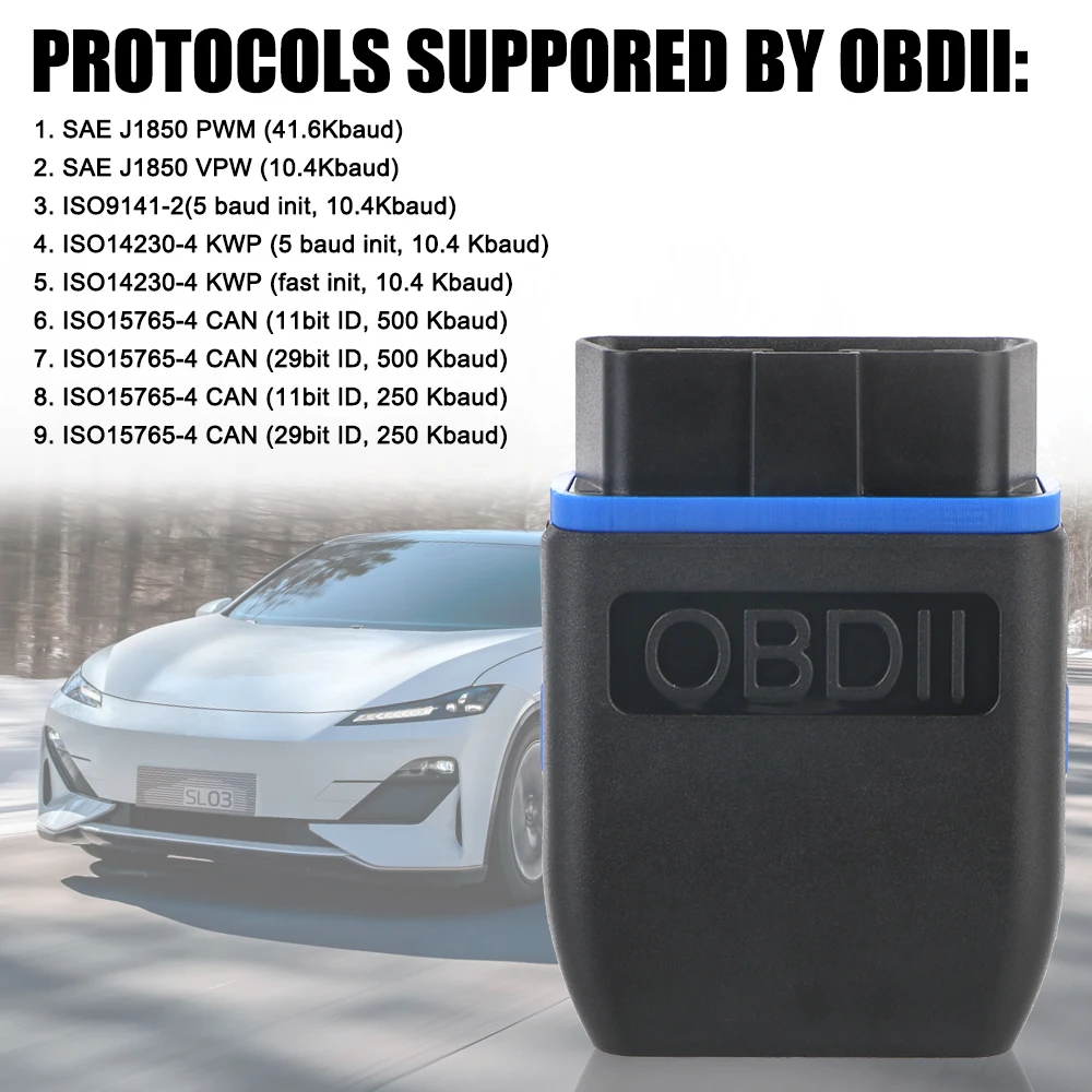 Mini Ferramenta de Diagnóstico Sem Fio para Carros, Code Reader, Scanner, Acessórios Automotivos, Bluetooth 4.0, OBD2, ELM327, V1.5, IOS, Android, Windows, Mini