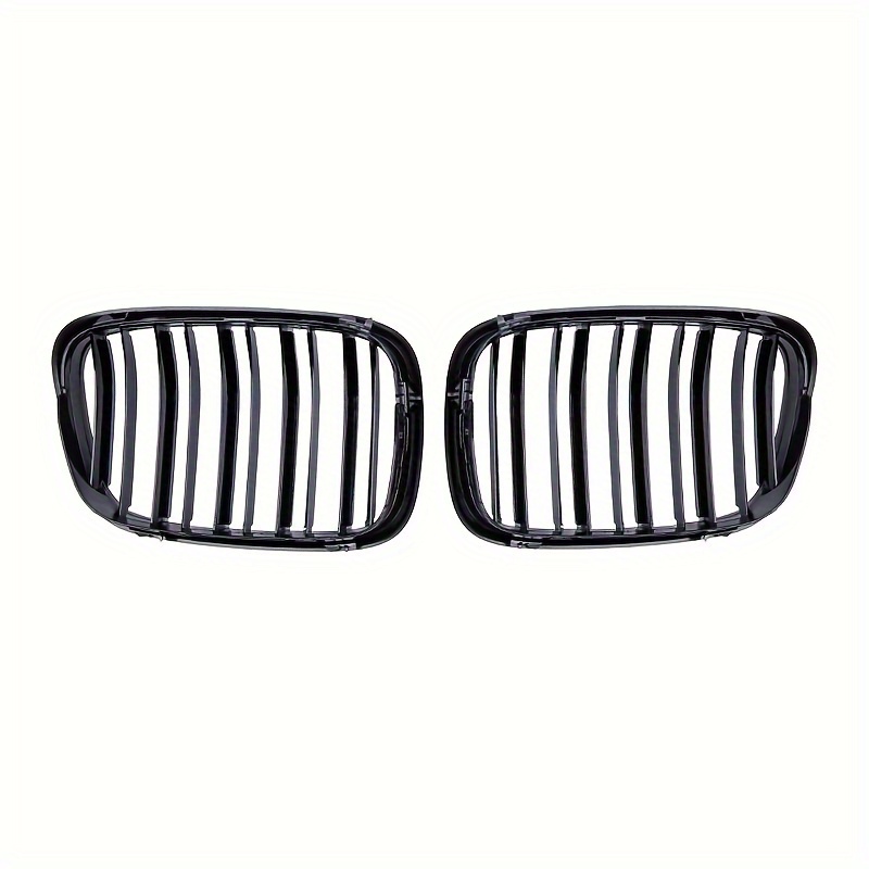 For BMW E39 5 Series 525 528 1999-2003 Glossy Black Grille Car Front Hood Racing Grille Auto Accessories Dual Line Intake Grille