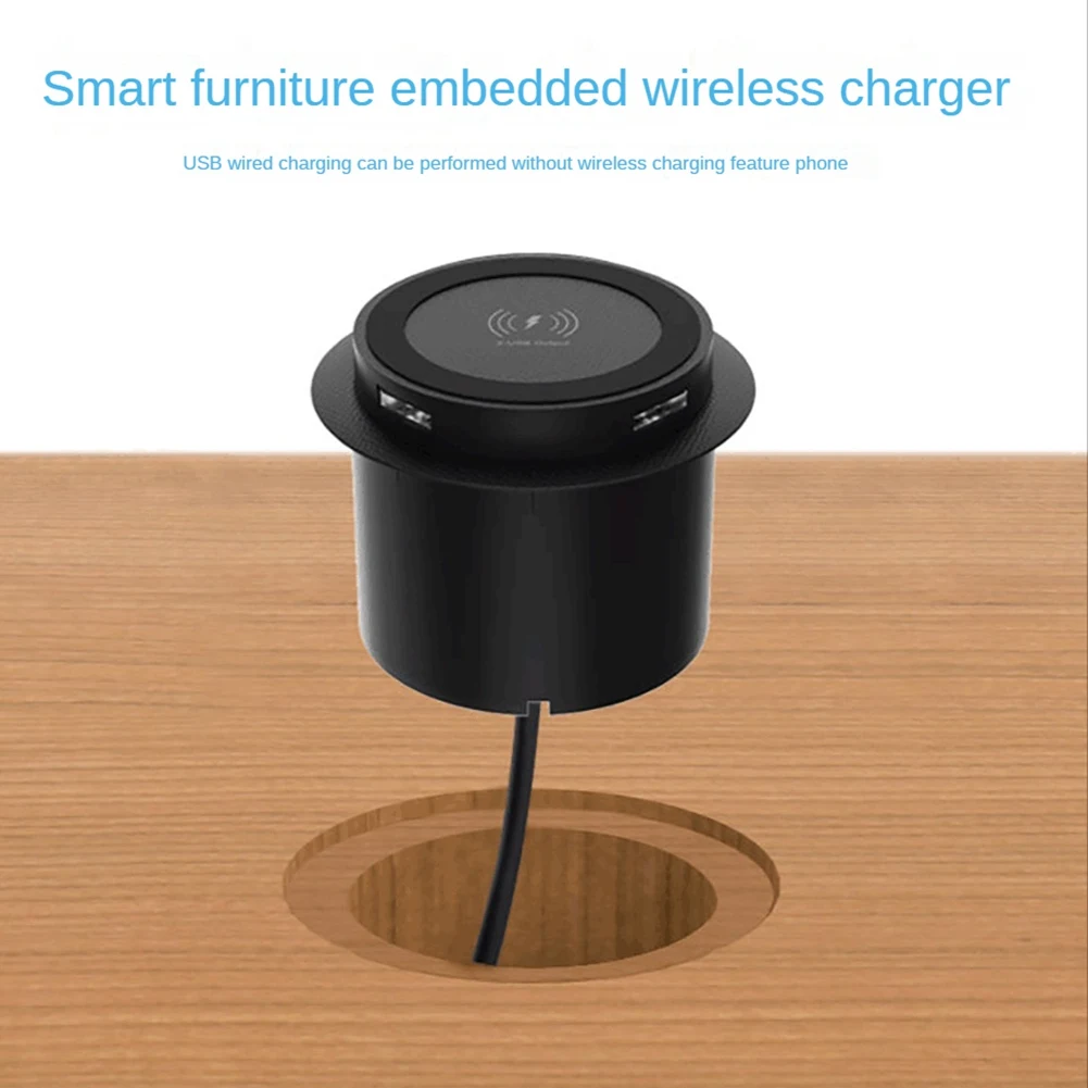 10W snelle draadloze oplader - Up Desktop ingebedde snelle draadloze oplader met USB-poort Universeel voor smartphone
