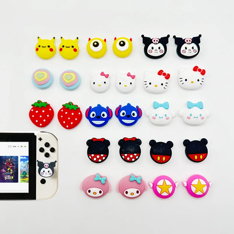Sanrio Hello Kitty Thumb Stick Grip Cap Joystick cubierta para Sony PS5 PS4 PS3 Xbox One/360 Slim Series X/S Switch NS Oled