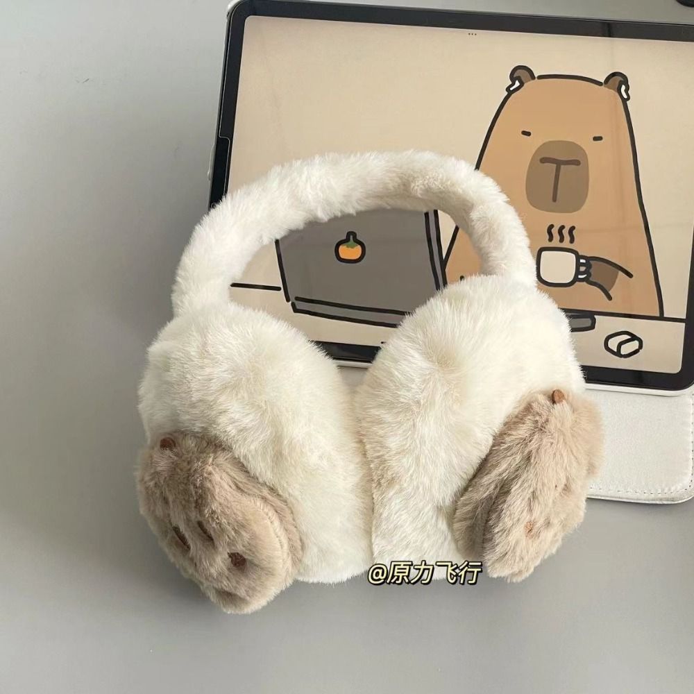 Cache-oreilles en peluche Capybara pour étudiants, couverture d'oreille pliable, gants d'hiver coupe-vent épais, rabat d'oreille de dessin animé, doigt complet, mode
