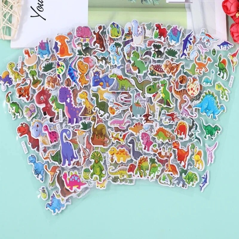 40 Pacotes Mistos Crianças Adesivos Puffy Bulk Adesivos para Menina Menino Presente De Aniversário Scrapbooking Animais Dos Desenhos Animados