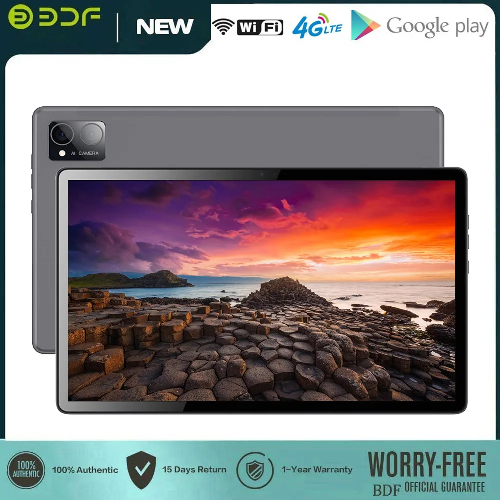 Tablet Android com HD Display, 10. 32 GB, 10 Core, 8GB RAM, 512GB ROM, 2000x1200, 5G, Dual WiFi, Dual SIM, Google Play, 8000mAh, Novo