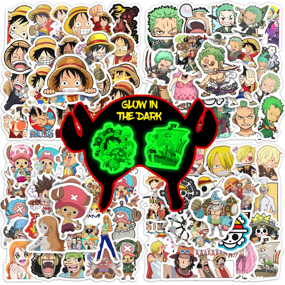 100 pçs anime japonês "uma peça" adesivos bagagem notebook manual diy adesivos diy auto adesivo à prova dwaterproof água adesivos