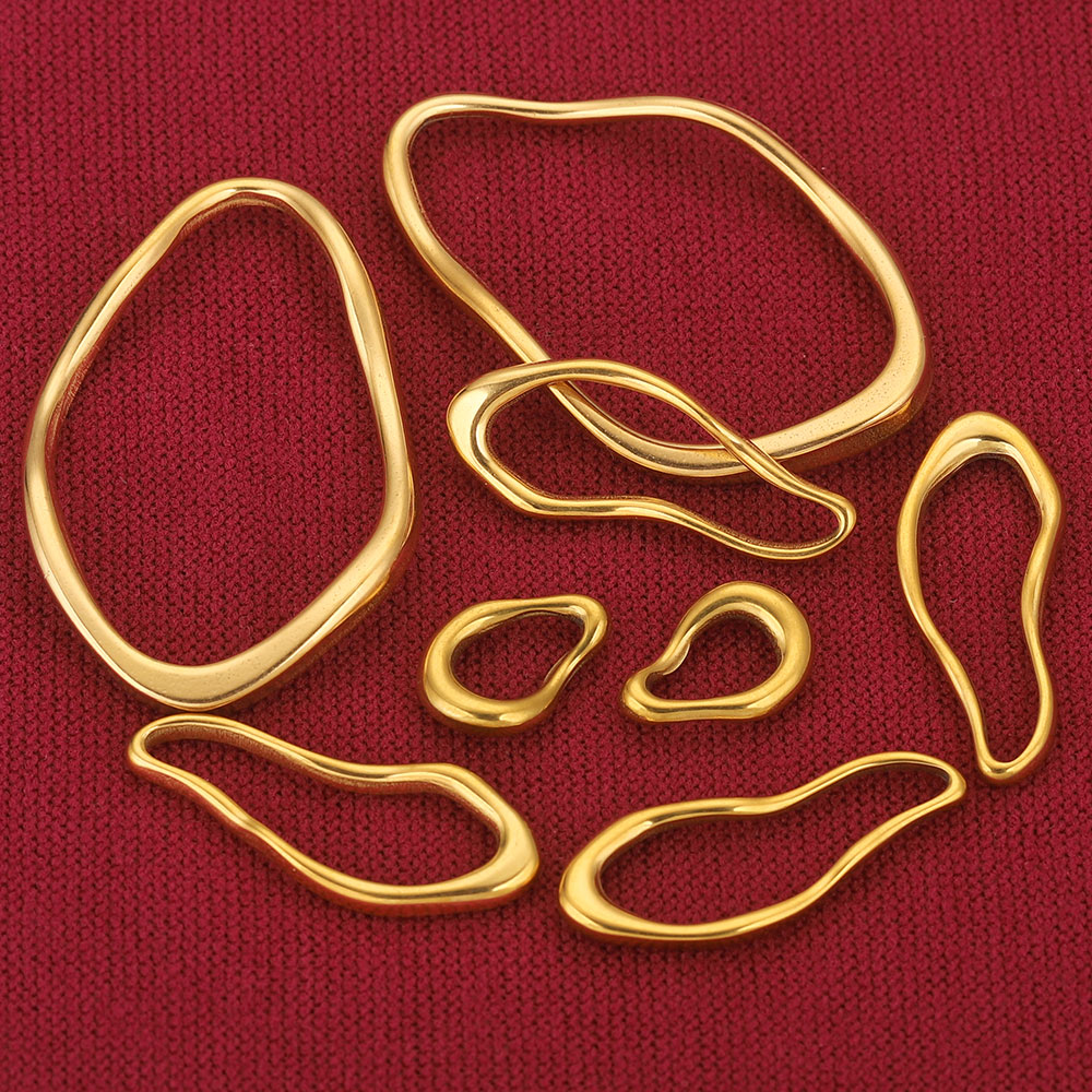 Conectores de acero inoxidable para fabricación de joyas, pendientes de bisel Irregular, dijes, suministros de joyería, piezas, hallazgos Diy, 5 uds.