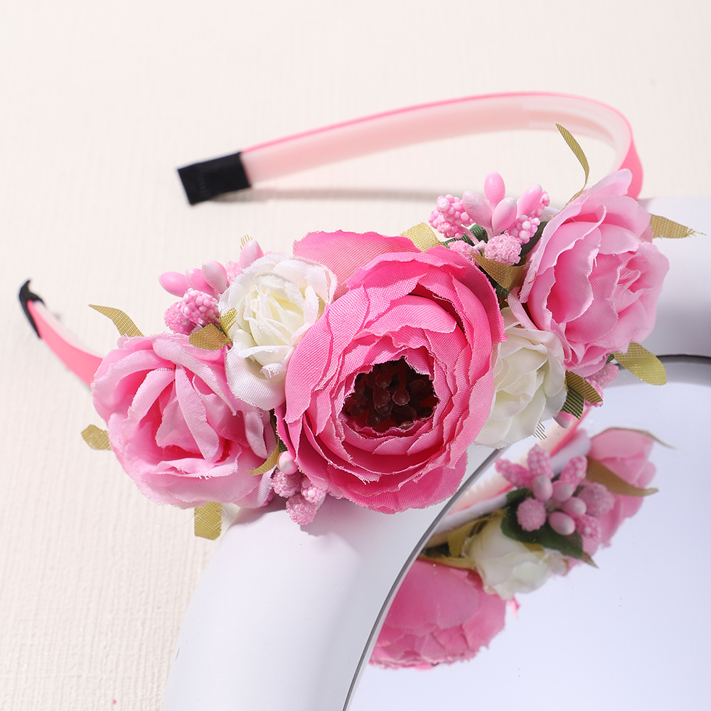 Handgemachte Kopf Blume Mädchen Stirnbänder Baby Haarband Perle Feder Hochzeit Prinzessin Kinder Tanz Party Kopfbedeckung Neugeborenen Zubehör