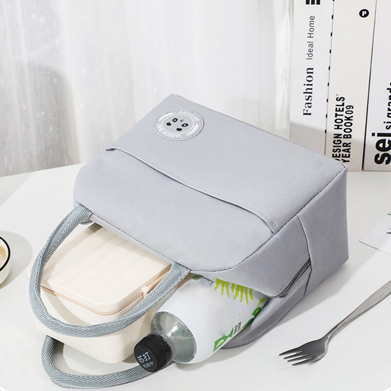 Borse per il pranzo per bambini isolamento termico in tinta unita borsa per la conservazione degli alimenti da Picnic portatile di grande capacità borsa per il pranzo per bambini