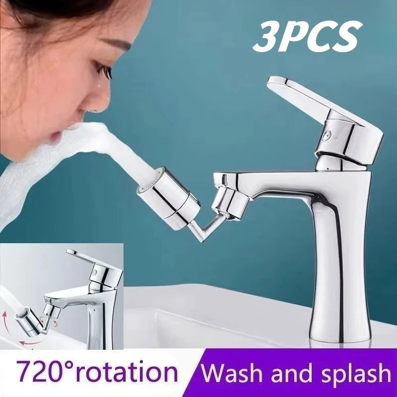 Grifo Universal de 720 grados, adaptador de extensión para grifo de lavabo, aireador a prueba de salpicaduras, giratorio, ahorro de agua, grifo de plástico ABS