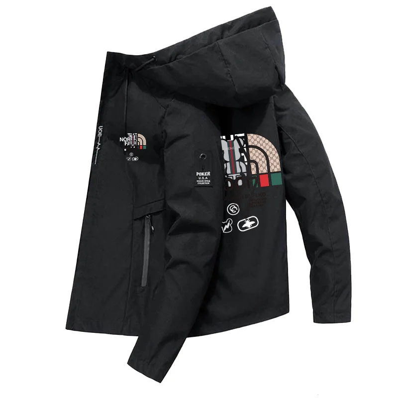 2024 ฤดูใบไม้ผลิฤดูใบไม้ร่วงFluffyแจ็คเก็ตWindproofเสื้อลําลองผู้ชายกีฬาพิมพ์Hoodieเสื้อแจ็คเก็ตแฟชั่นสําหรับชาย
