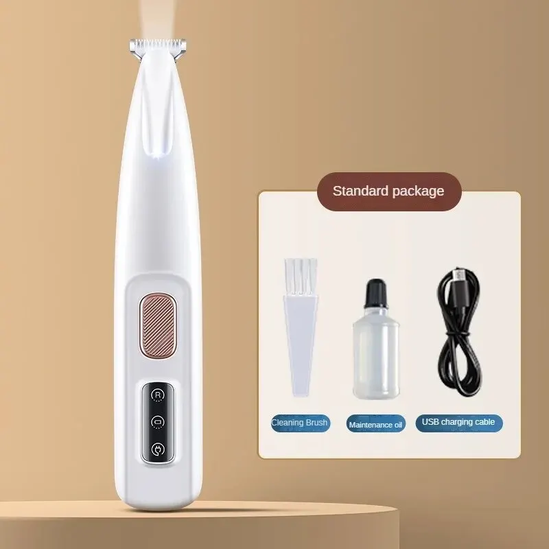 Com luz LED à prova d'água para barbear pés de gato, barbear especial para animais de estimação, aparador de pés para cães