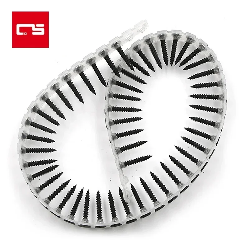 Cadena de clavos de tornillo automático con 50 Uds. De tornillos, piezas de herramientas eléctricas para carpintería, accesorio de taladro, cadena autorroscante eléctrica, 1/2 Uds.