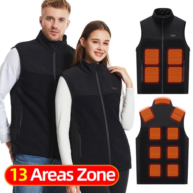 Gilet chauffant en polaire pour hommes et femmes, Rechargeable par Usb, électrique, auto-chauffant, veste chauffante, vêtements chauffants pour la chasse en plein air