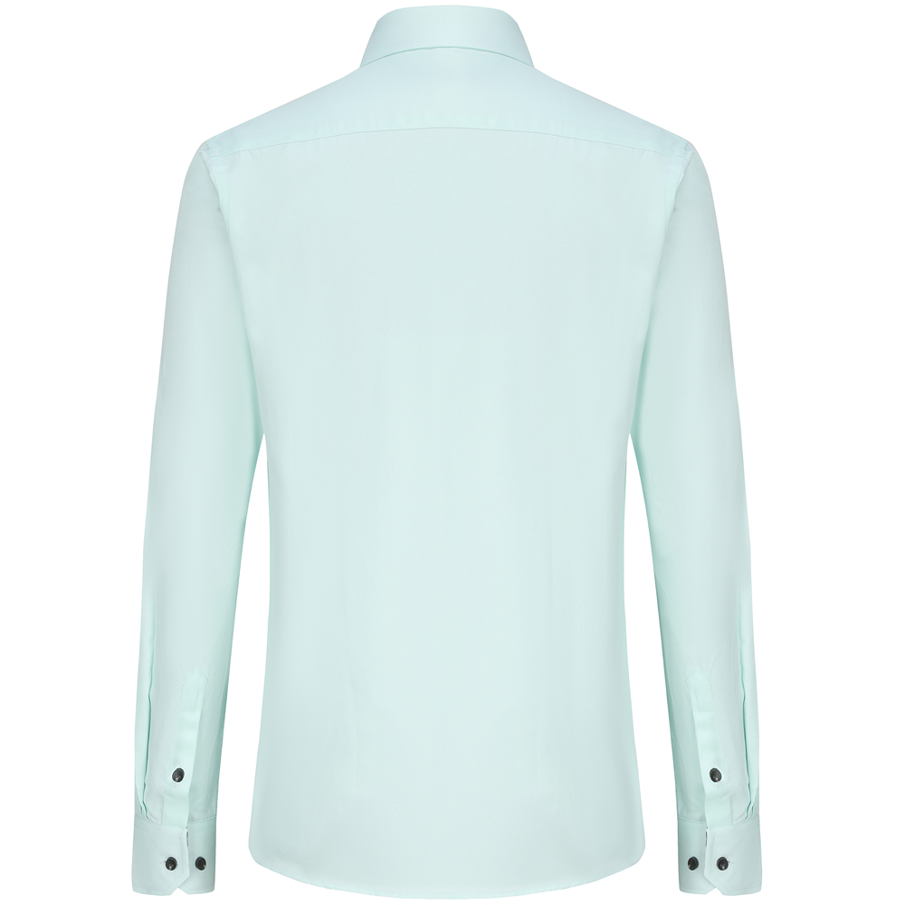 Klassisches, langärmliges, solides Basic-Hemd für Herren, bequemes, halbformelles Business-Social-Standard-Passform, pflegeleichtes Bürohemd