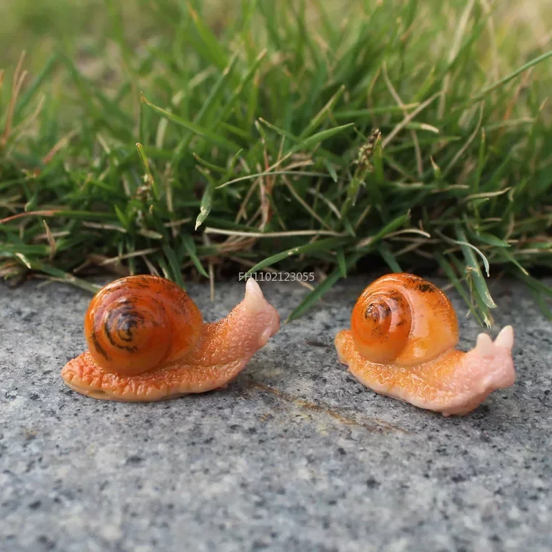 Micro Landscape Simulation Small Snail Garden Decoration Snail Ornament Snail Model Resin Craft Miniature Figurine Home Decor
