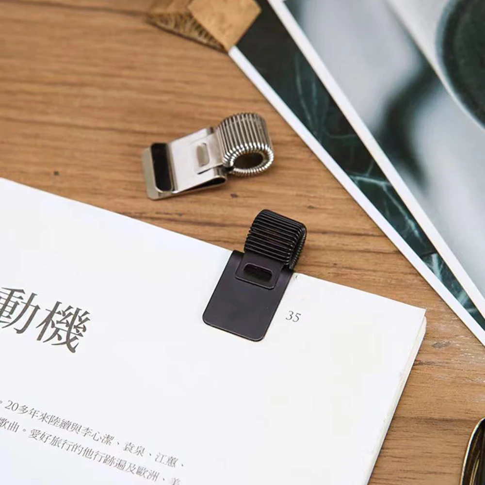 1/3PCS Notepad Portable Spring Pen Slot Multifunctional Telescopic Spring Electroplating Pen Clip Fixed Stationery Accessories