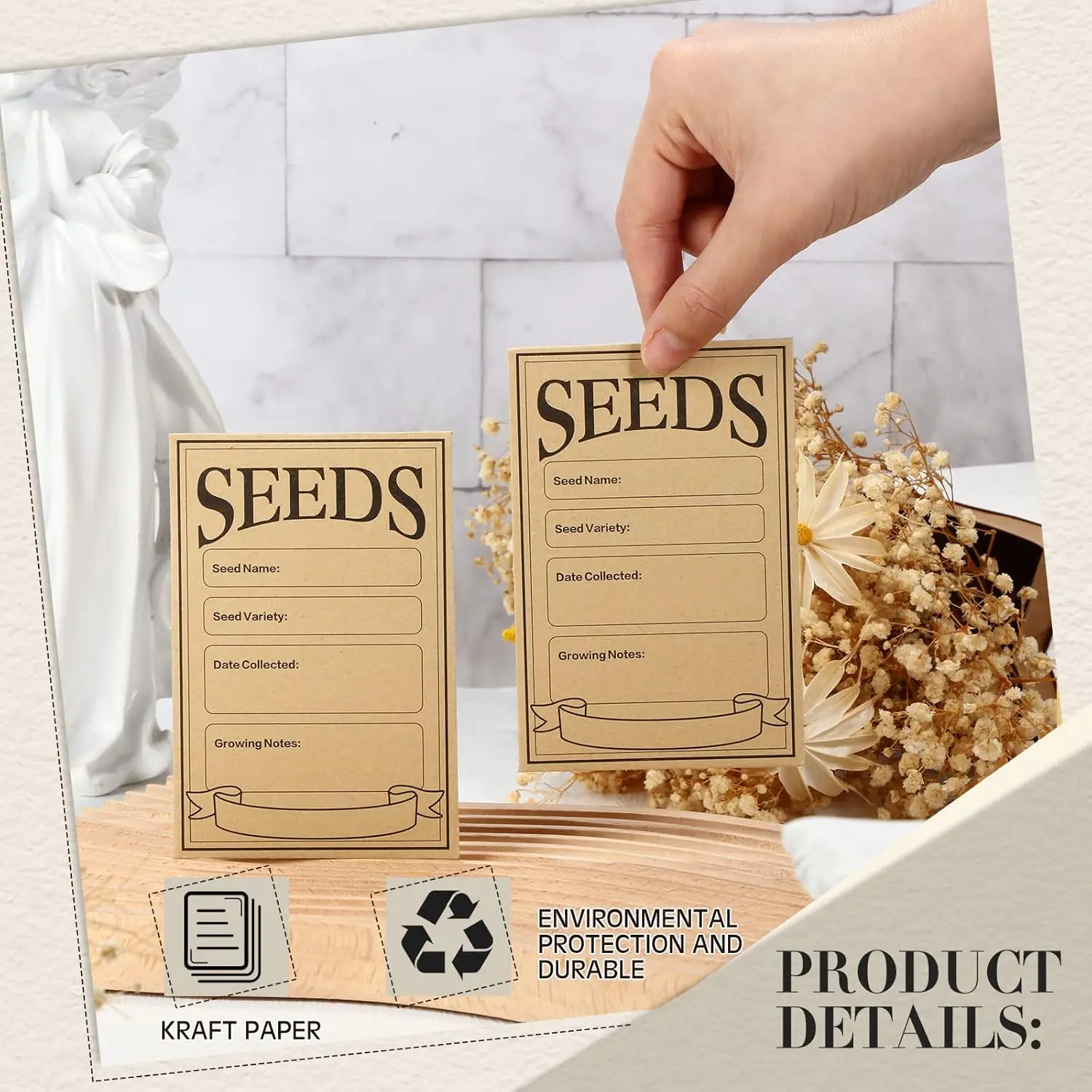 50/100/150 Pcs Seed Envelopes Resealable Seed Packets 3.15 x 4.72 Inch Secure Tiny Seal Saving Envelopes(Brown)
